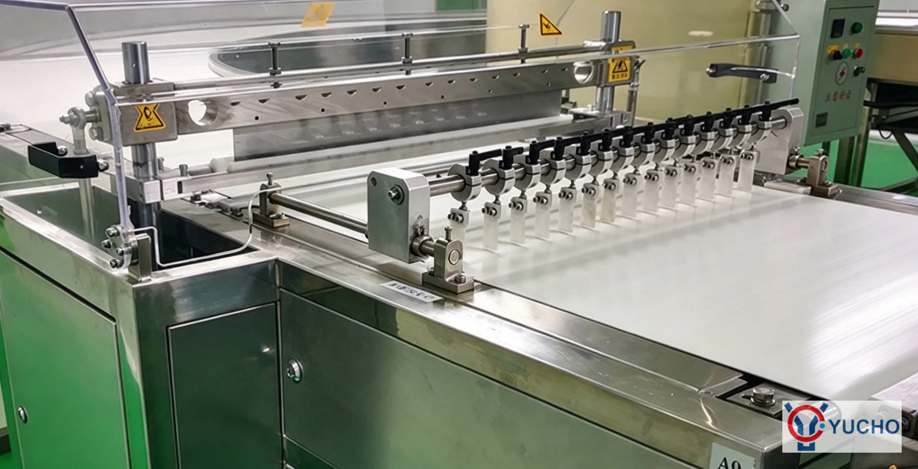 Protein bar flattening rollers and conveyor detail